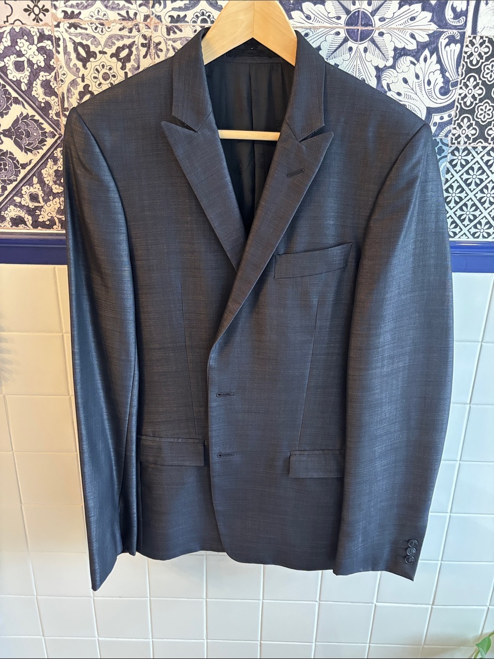 Versace Dark Gray Men's Two-Button Suit Jacket